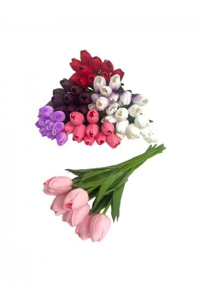 OEM Flori Artificiale Buchet 10 Lalele Din Silicon Legate Rosu