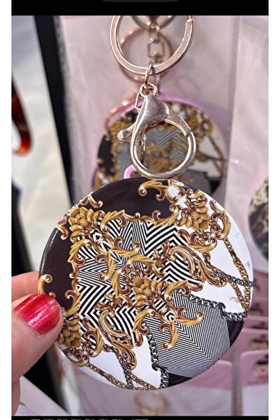 ELUNE İSTANBUL &Milano Double Sided Pocket Mirror with Keychain – Patterned C...