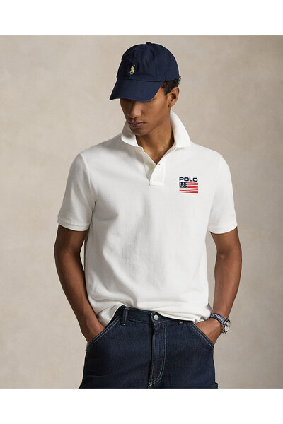 Ralph Lauren Black Label Bayrak desenli Pike polo tişört
