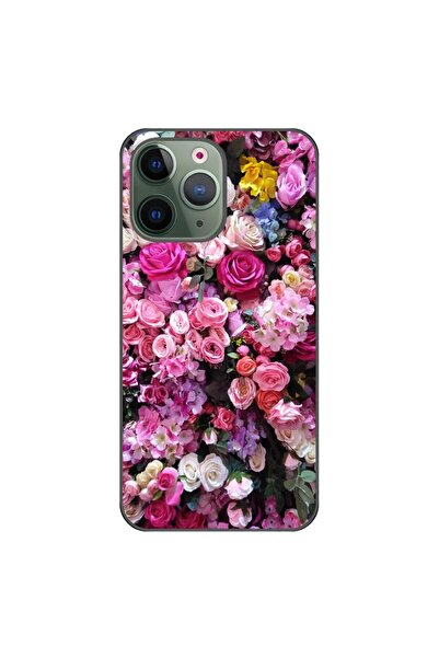 OEM Husa compatibila cu Apple iPhone 11 Pro Silicon Gel Tpu Model Trandafiri Roz