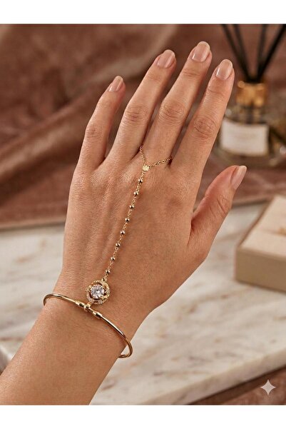 JEWELRY Işıltılı Zirkon Taşlı Minimal Şahmeran Bileklik