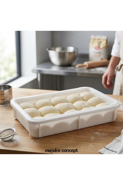 Mayden Concept وعاء تخزين عجين البيتزا مع غطاء (30 × 40 × 10 سم) - (بولي بروبيلين) - مقاوم للصدمات - متوافق مع المواد الغذائية
