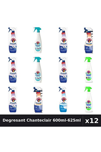 Chanteclair Set 12 Degresant 600ml-625ml - Anti-Miros, Anticalcar, Lămâie - C...