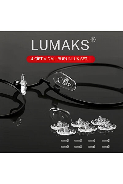 LUMAKS Screw-On Silicone Eyeglass Nose Pads Set – Transparent Non-Slip Nose P...