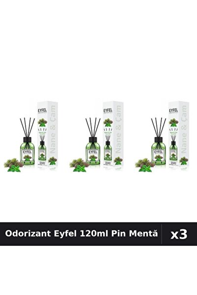 Eyfel Set 3 Odorizant Camera Betisoare Pin și Mentă 120ml - Parfum Intens