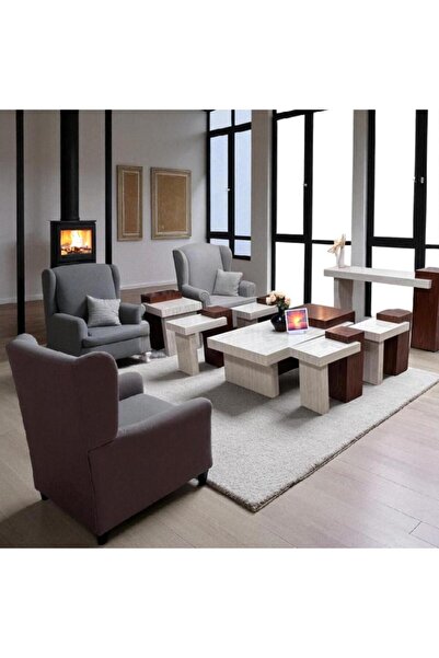 Tables Coffee Table Set Marble Alternative Large Table and Four Side Tables