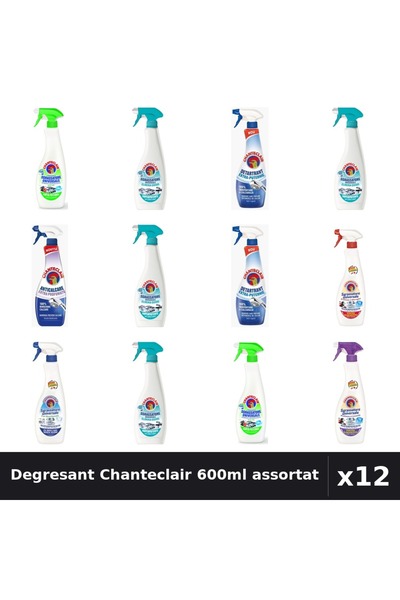 Chanteclair Set 12 Degresant Universal 600-625ml - 7 Arome, Detartrant, Antic...