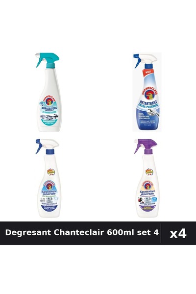 Chanteclair Set 4 Degresant Universal 600ml - Anti-Miros, Bicarbonat, Mosc Al...