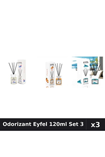 Eyfel Set 3 Odorizant Camera Betisoare 120ml - Ocean, Orhidee, Piersica