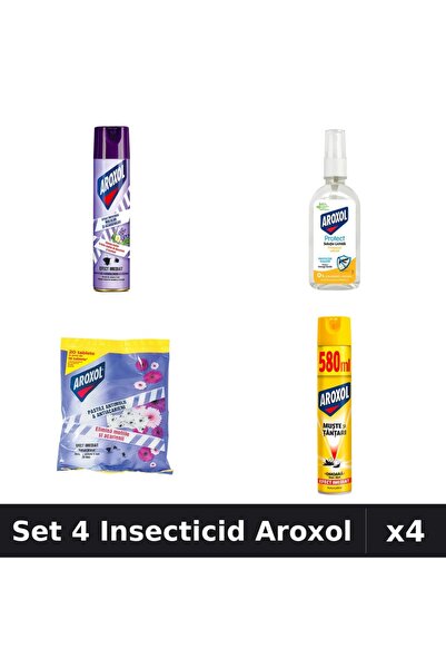Aroxol Set 4 Produse Anti-Insecte - Loțiune Repelent Insecte Aroxol, Pastile/...