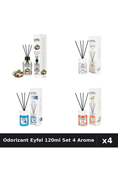 Eyfel Set 4 Odorizant Camera Betisoare 120ml - Nuca Cocos, Bumbac, Cool Water...