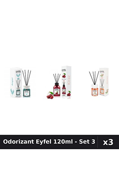 Eyfel Set 3 Odorizant Camera Betisoare 120ml - Angel, Cireşe, Acacia