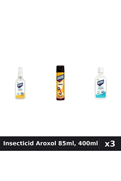 Aroxol Set 3 Insecticid - Loțiune Repelent 85ml, Spray 400ml - Protecție Insecte
