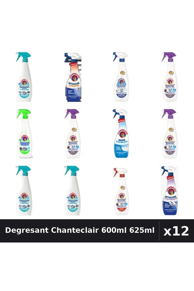 Chanteclair Set 12 Degresant Universal 600ml 625ml - 9 Arome Asortate Curatenie