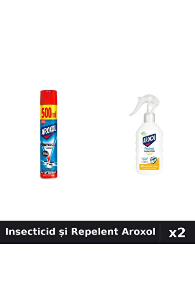 Aroxol Set 2 Insecticid 500ml + Loțiune Repelent 200ml - Anti Gandaci, Țânțar...