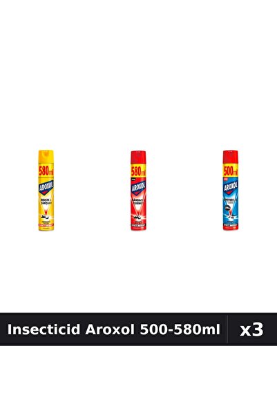 Aroxol Set 3 Spray Insecticid 500ml-580ml - Anti Gandaci, Tantari, Muste