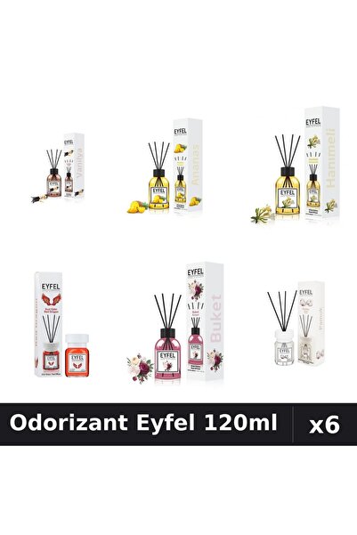 Eyfel Set 6 Odorizante Camera Betisoare - 6 Arome Asortate, 120ml Parfum