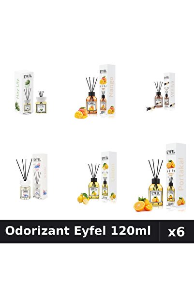 Eyfel Set 6 Odorizante Camera Betisoare - 6 Arome Asortate, 120ml Parfum