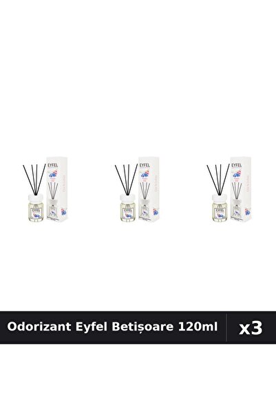 Eyfel Set 3 Odorizant Cameră Betișoare 120ml - Orhidee, Parfum Intens