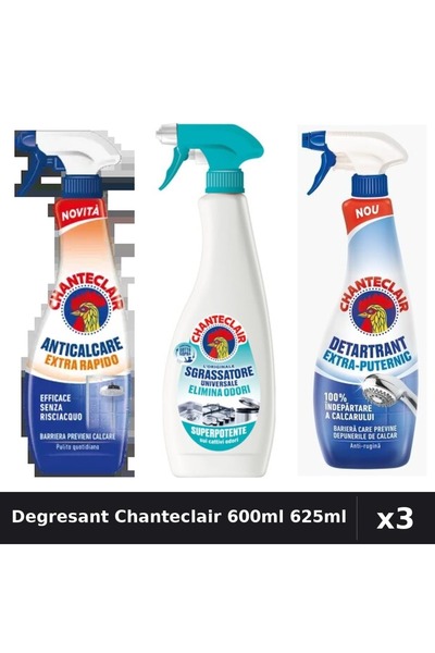 Chanteclair Set 3 Degresant 600ml-625ml - Universal, Anticalcar, Detartrant -...