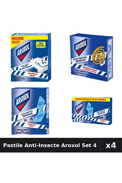 Aroxol Set 4 Pastile Anti-Insecte - 10, 30, 60 buc - Protectie Casa Eficienta