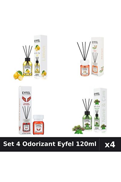 Eyfel Set 4 Odorizante Camera Betisoare, Acacia, Lamaie, Pin Si Menta, Red Dr...