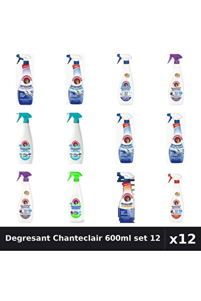 Chanteclair Set 12 Degresant Universal 600ml - 9 Arome, Anticalcar, Detartrant