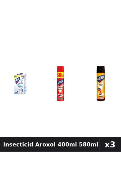 Aroxol Set 3 Spray Insecticid 400ml 580ml - Anti Gandaci, Tantari, Muste