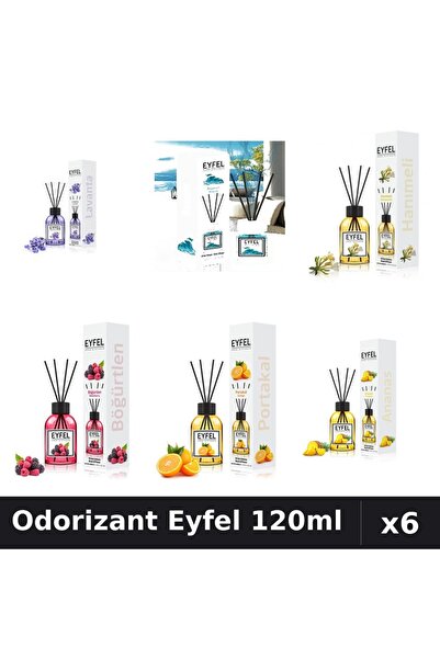 Eyfel Set 6 Odorizante Camera Betisoare - 6 Arome Asortate, 120ml Parfum