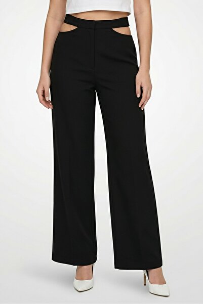 Don't Call Me Jennyfer Women Regular Fit Solid Wide Leg Pants, Black