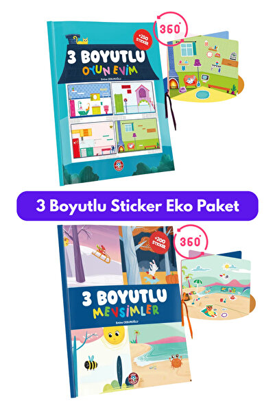 Çocuk Akademi 3 Boyutlu Stickerlı Oyun Evim ve Mevsimler Eko Paket