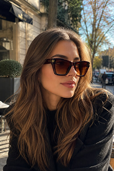 MİLANO KORS Unisex Koyu Kahve Çerçeve Kahverengi Cam Güneş Gözlüğü