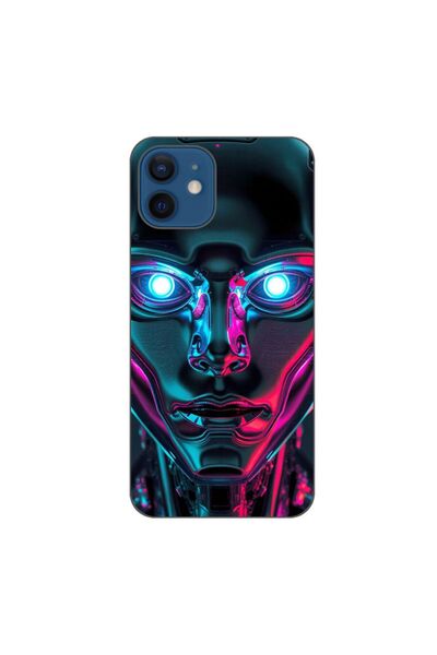 OEM Husa compatibila cu Apple iPhone 12 Silicon Gel Tpu Model Chrome Humanoid