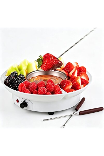 Arabest Electric Fondue Pot Set,Chocolate,Cheese,with 2 Dipping Forks,Tempera...