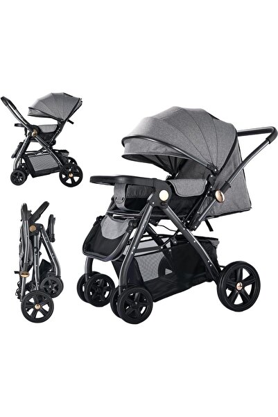 Hibobi Premium Two-Way Baby Stroller, One-Click Fold, Lightweight, Large Cano...