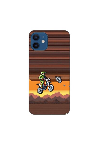 OEM Husa compatibila cu Apple iPhone 12 Silicon Gel Tpu Model Pixel Art Motor...