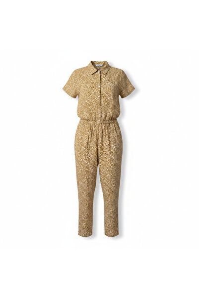 Name it Girls Mustard Heart Print Jumpsuit Size 12 Y
