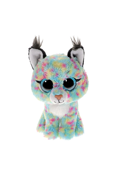 TY ΤΥ Χνουδωτό Beanie Boos Γατούλα Τιρκουάζ με πολύχρωμες βουλίτσες 15εκ