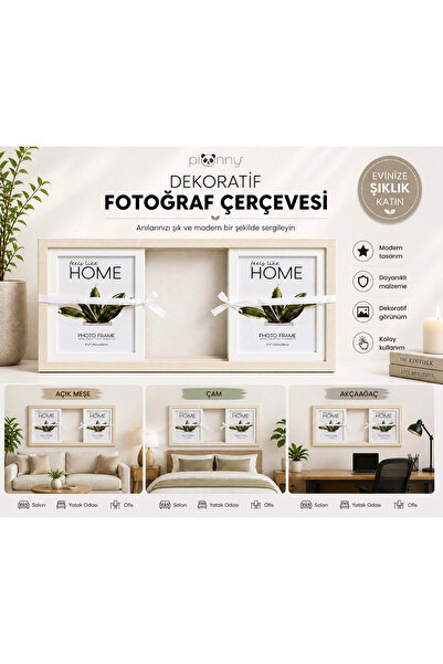 pionny Large Size Sliding Decorative Wooden Frame with 3 Photos 13X18 cm – Li...