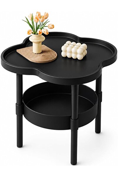 TOSHIONICS Side Table 2 Tier Nightstand, Modern Bedside Table with Open Stora...