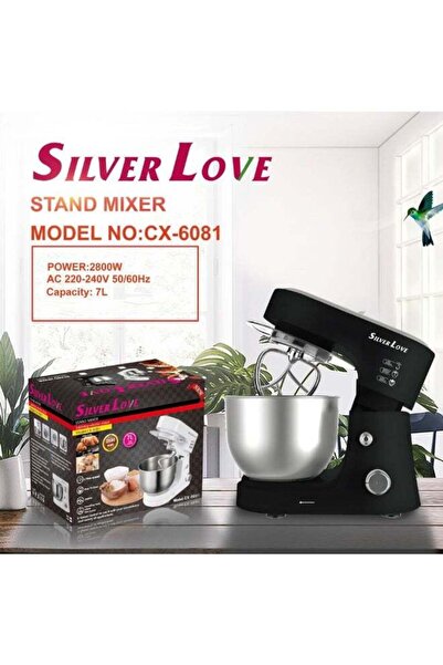 Silver Love خلاط طعام CX-6081 بسعة 7 لتر - خلاط قوي بقدرة 2800 واط مع وعاء من...