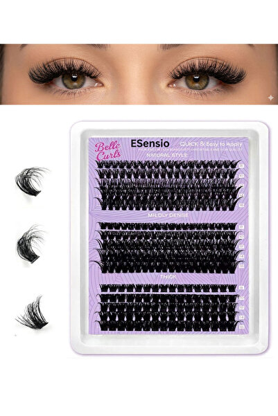 ESensio Set 290 lashes Belle Curls 60D 80D 100D, 0.07 mm, penseta si perie in...