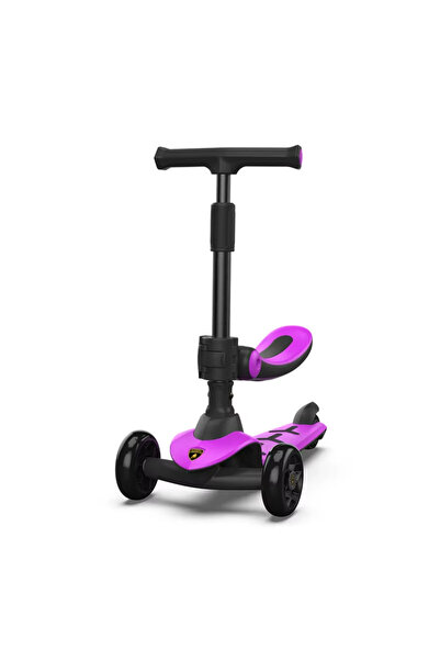 Lamborghini Mor Oturaklı Scooter Işıklı Tekerlek LB2005-S