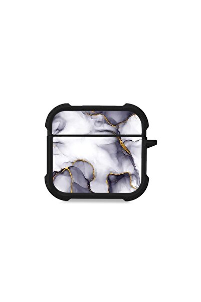 Sonique Θήκη Σιλικόνης Marble Series για AirPods 4 Μωβ Γκρι