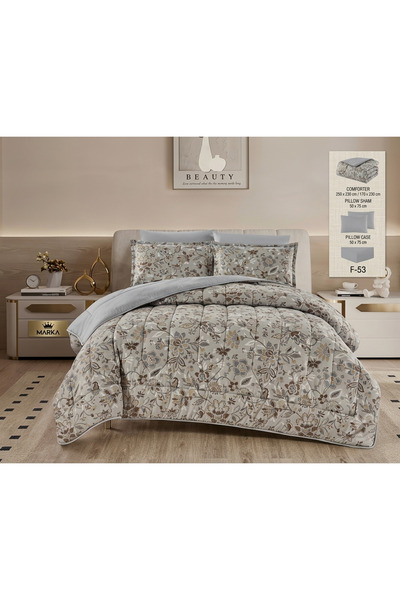 Asia Summer Double-Sided Jacquard Quilt Set with Fixed Filling - Microfiber -...