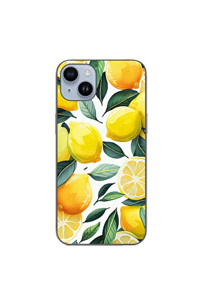 OEM Θήκη συμβατή με Apple iPhone 15 Plus, από σιλικόνη gel TPU, με σχέδιο λεμ...