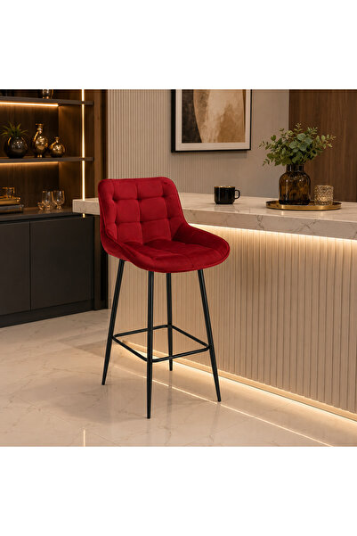 TODO كرسي بار مخمل 8114 DARK RED