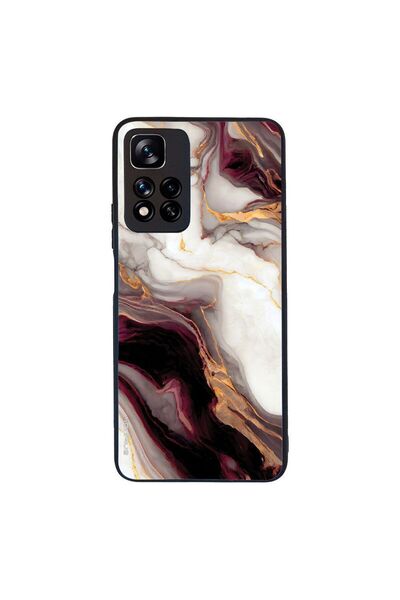 Sonique Θήκη Marble Series για Xiaomi Redmi Note 11 Pro Plus 5G Μπορντώ