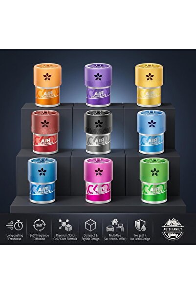 Auto Family FZE B-K ICE Car Air Freshener 180g – Long Lasting Gel for Car, Home & Office, Odor Eliminator, Premium Fragrance
