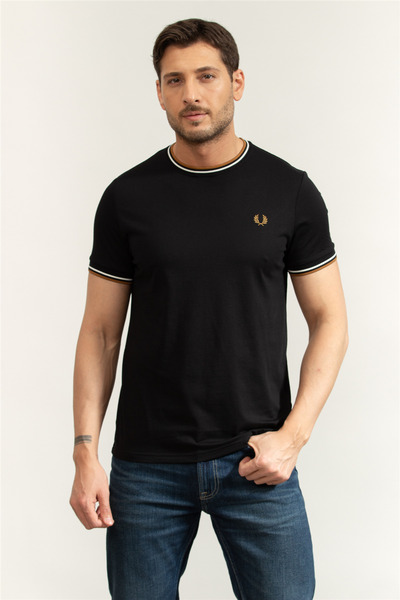 Fred Perry Twin Tipped Erkek Bisiklet Yaka T-Shirt Siyah